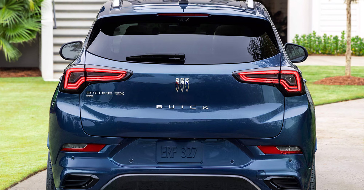 Encore GX Exterior from the Rear in blue