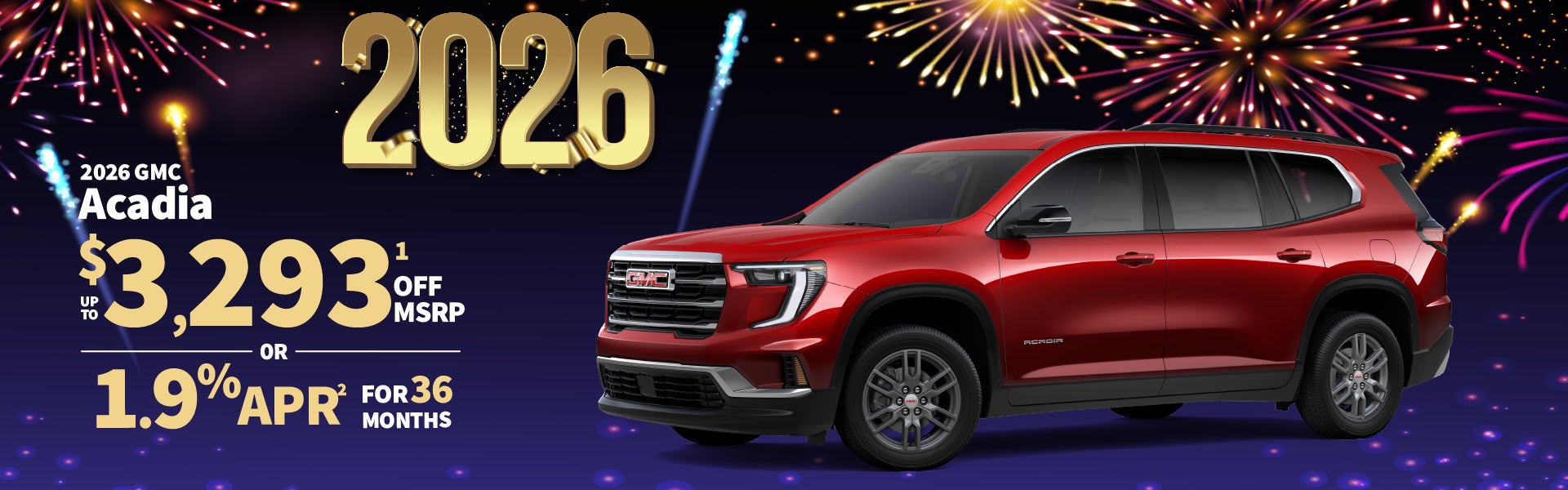 2026 GMC Acadia - up to $3293 off MSRP or 1.9% APR