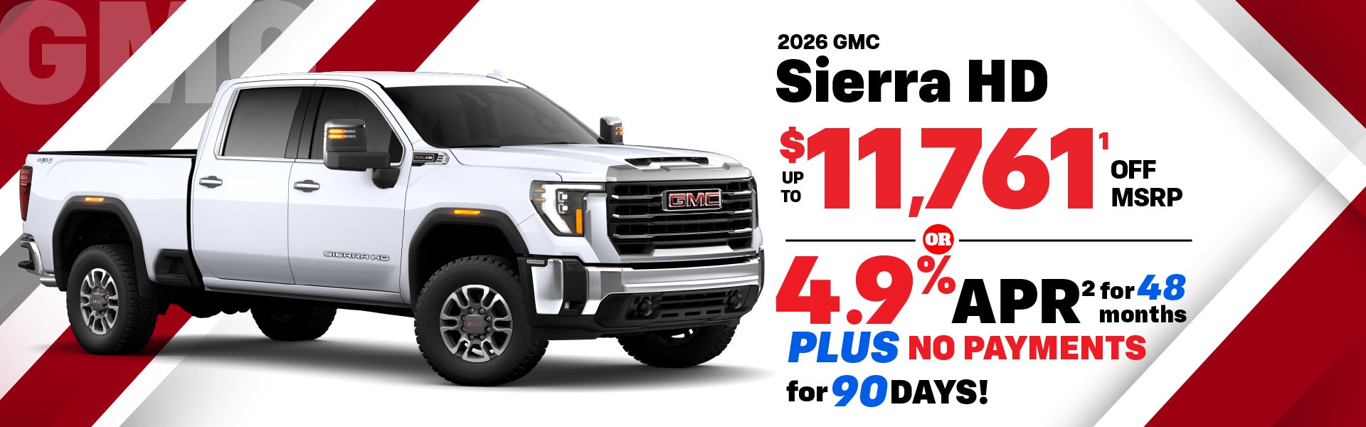 2026 GMC Sierra HD - up to $11,761 off MSRP or 4.9% APR