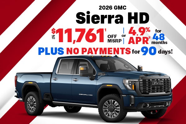 2026 GMC Sierra HD - up to $11,761 off MSRP or 4.9% APR