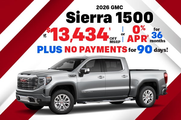2026 GMC Sierra 1500 - up to $13,434 off MSRP or 0% APR
