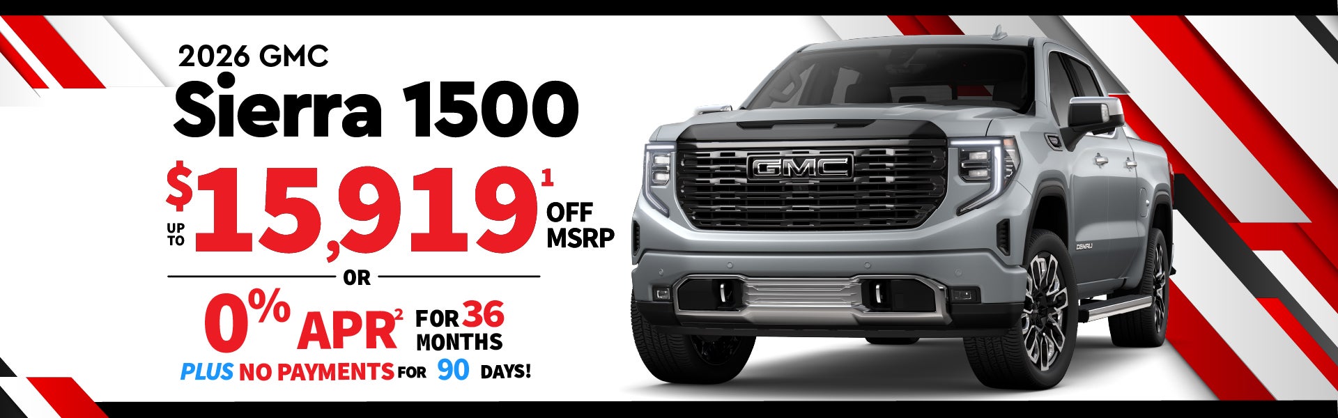 2026 GMC Sierra 1500 - up to $15,919 off MSRP or 0% APR