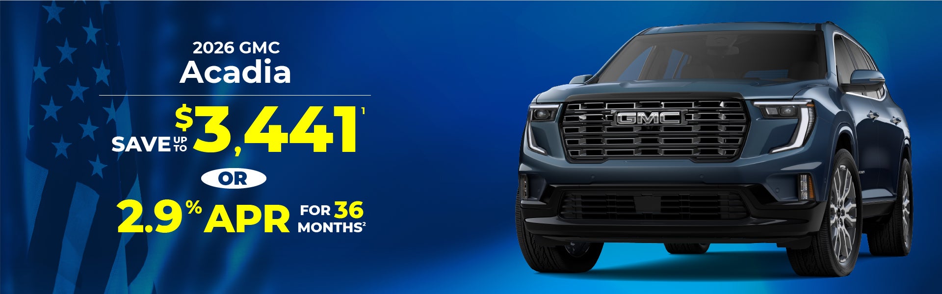 2026 GMC Acadia - up to $3441 off MSRP or 2.9% APR