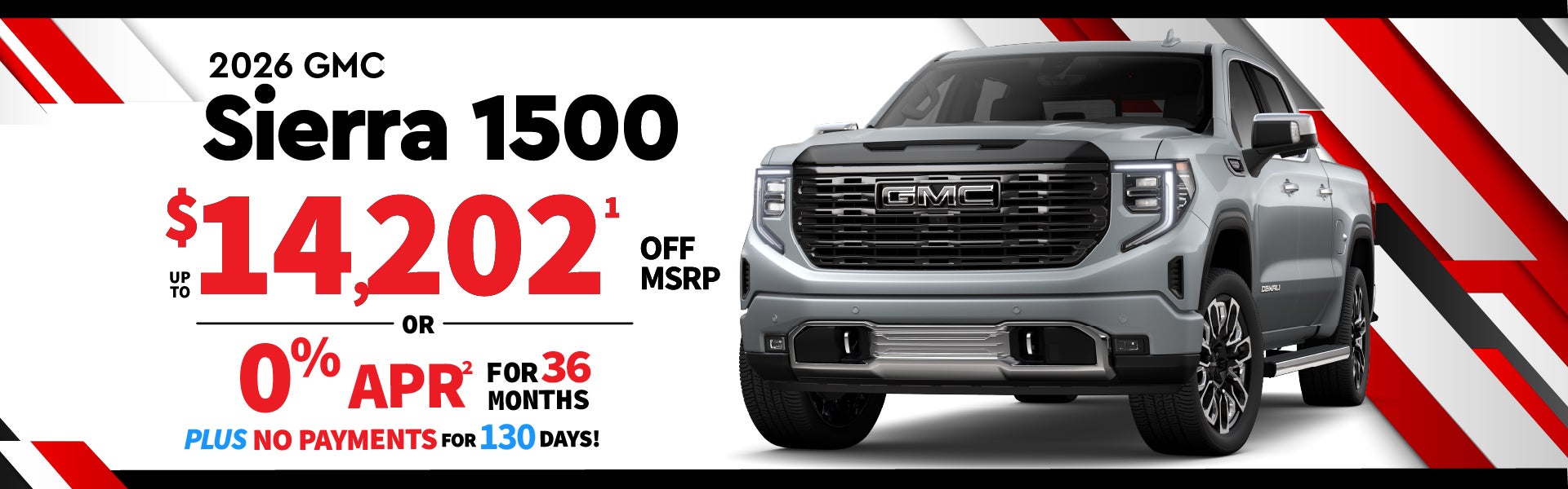 2026 GMC Sierra 1500 - up to $14,202 off MSRP or 0% APR