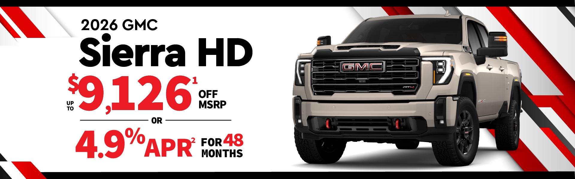 2026 GMC Sierra HD - up to $9126 off MSRP or 4.9% APR