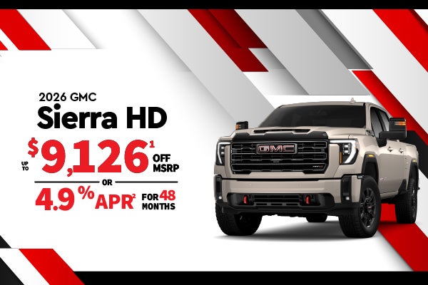 2026 GMC Sierra HD - up to $9126 off MSRP or 4.9% APR