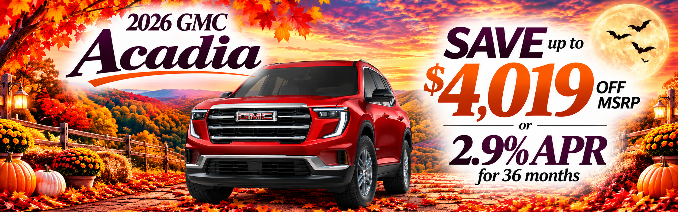 2026 GMC Acadia - up to $4,019 off MSRP or 2.9% APR