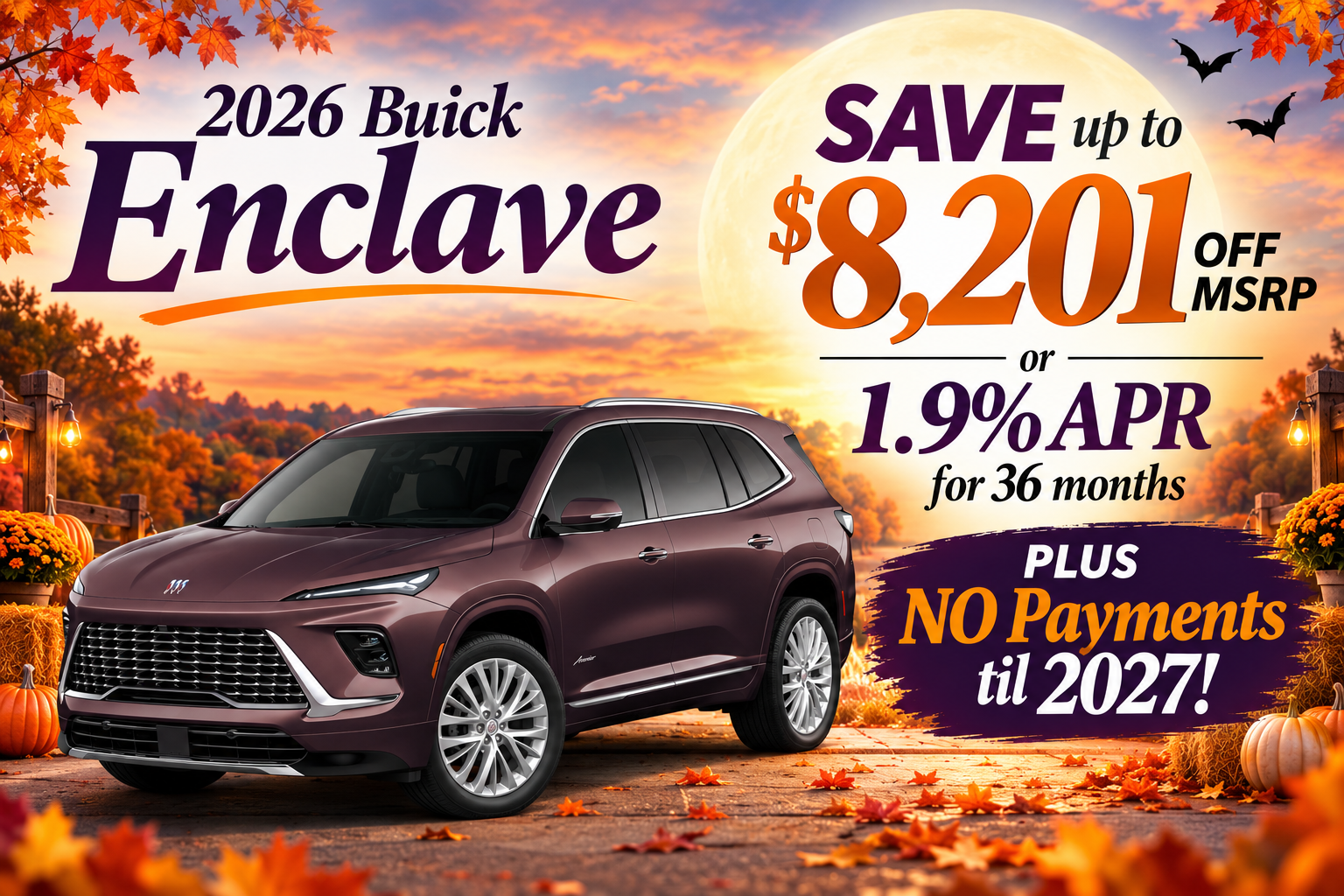 2026 Buick Enclave - up to $8,201 off MSRP or 1.9% APR
