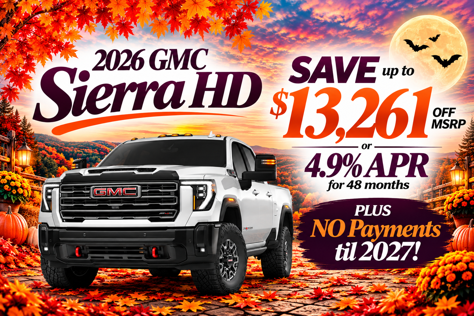 2026 GMC Sierra HD - up to $13,261 off MSRP or 4.9% APR