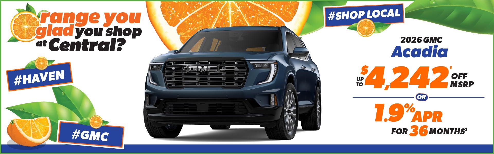 2026 GMC Acadia - up to $4242 off MSRP or 1.9% APR