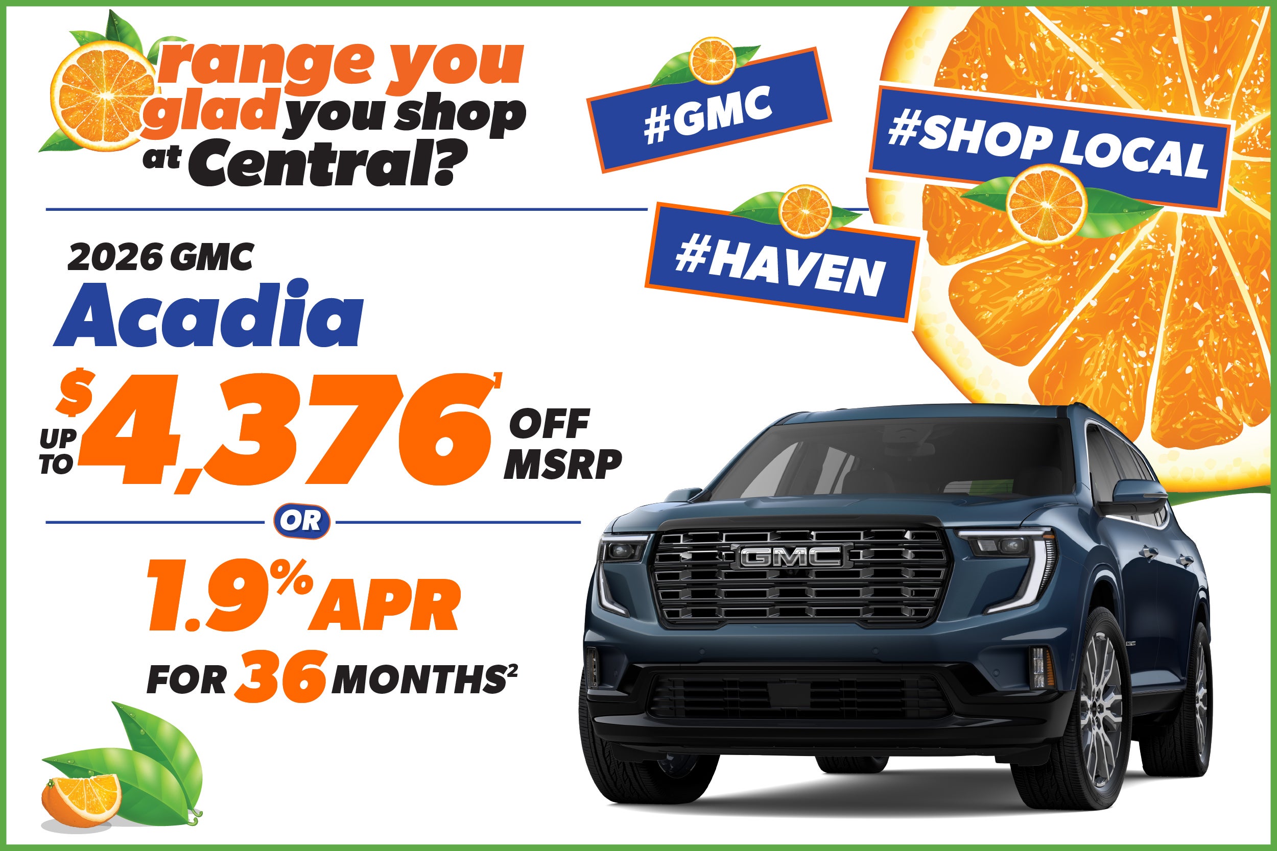 2026 GMC Acadia - up to $4376 off MSRP or 1.9% APR
