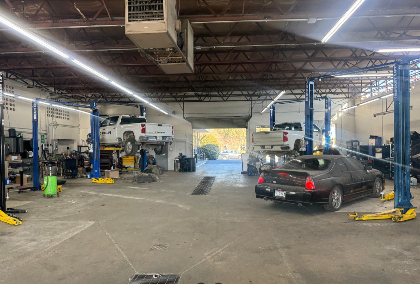 GM-certified technician performing service on a GMC truck at Central Buick GMC